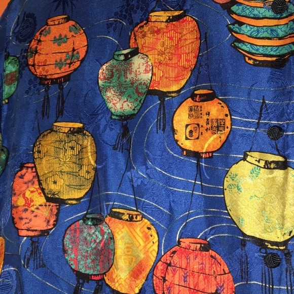Chico’s Design Colorful Japanese Lantern Pattern Shirt Size 3/ Large 14/16 Plus - Picture 4 of 16